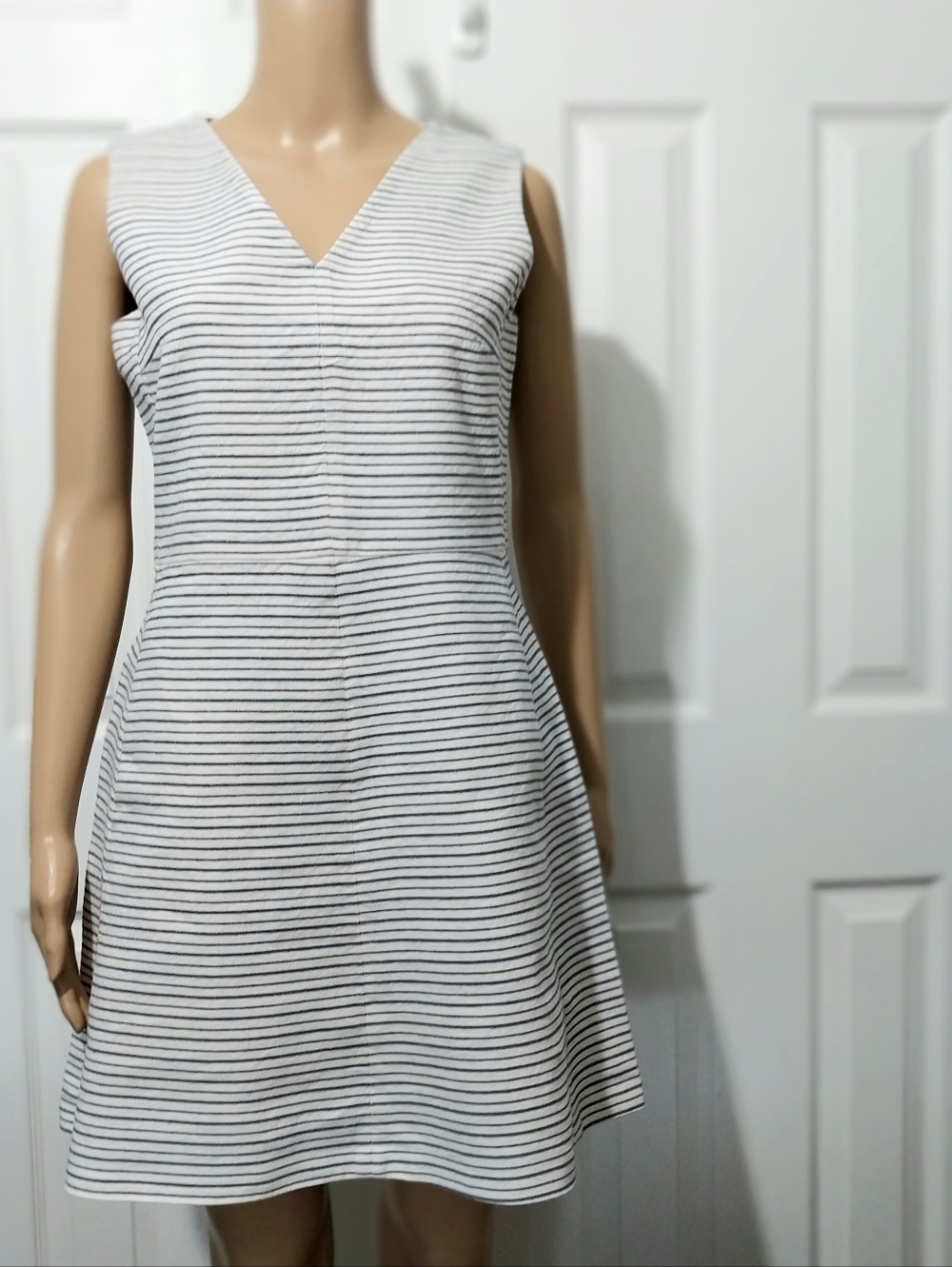 Massimo Dutti Striped Shift Linen Dress, Size EUR 40|US 8